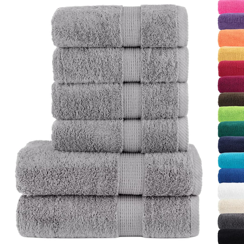 vidaXL Set ASciugamani SOLUND 6 pz Grigio 600 gsm - Image 1 of 5