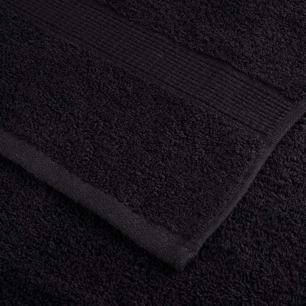 vidaXL Set ASciugamani SOLUND 6 pz Neri 600 gsm - Image 3 of 5