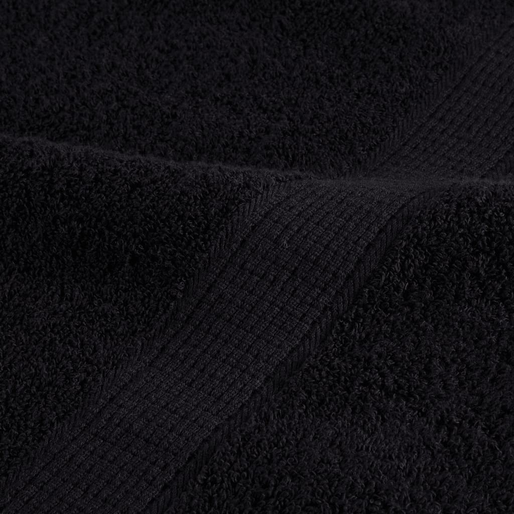 vidaXL Set ASciugamani SOLUND 6 pz Neri 600 gsm - Image 4 of 5