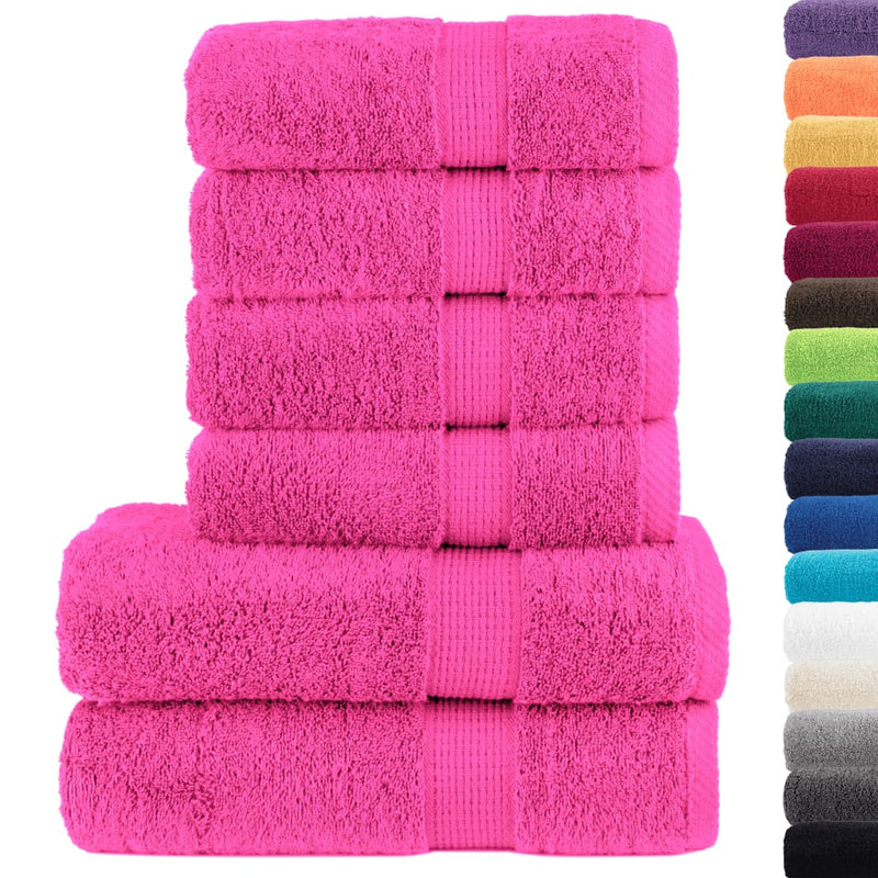 vidaXL Set ASciugamani SOLUND 6 pz Rosa 600 gsm - Image 1 of 5