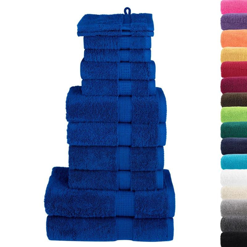vidaXL Set ASciugamani SOLUND 12 pz Blu 600 gsm - Image 1 of 5