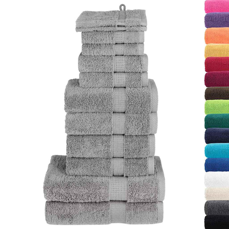 vidaXL Set ASciugamani SOLUND 12 pz Grigio 600 gsm - Image 1 of 5
