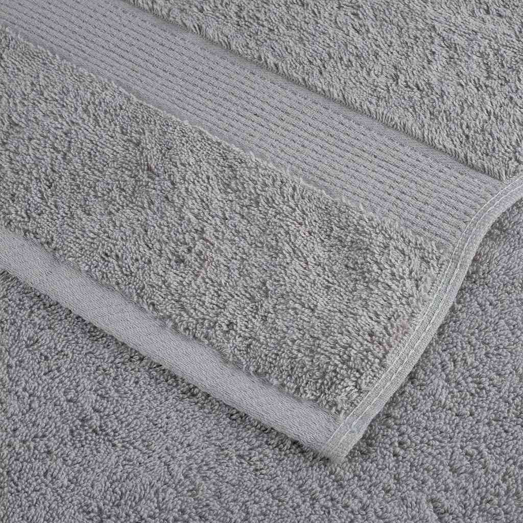 vidaXL Set ASciugamani SOLUND 12 pz Grigio 600 gsm - Image 3 of 5