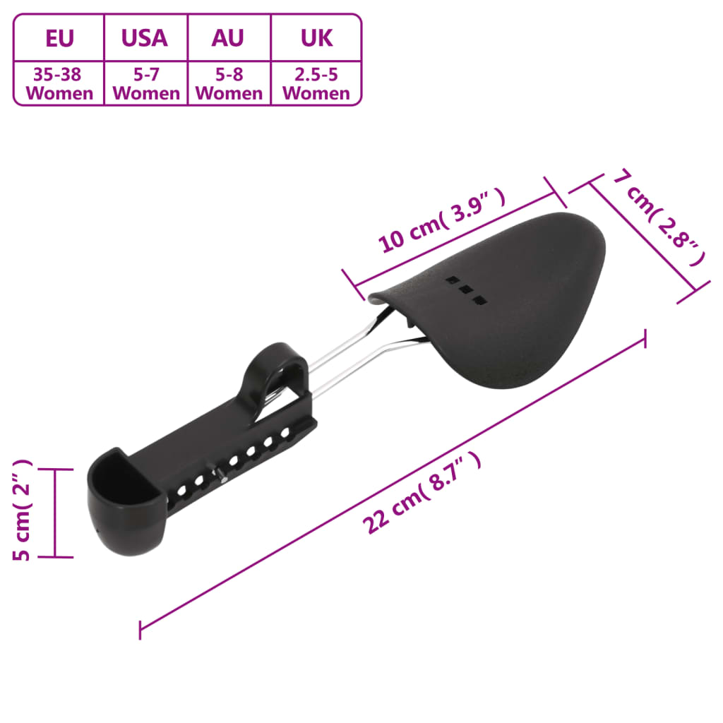 vidaXL Forme per Scarpe 5 Paia Nere EU 35-38 in Plastica - Image 8 of 8