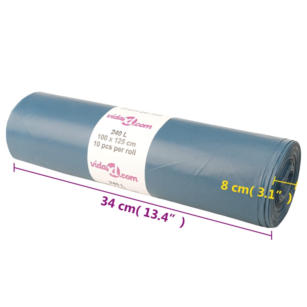 vidaXL Sacchetti per Cestini 100 pz Blu 240 L - Image 4 of 4