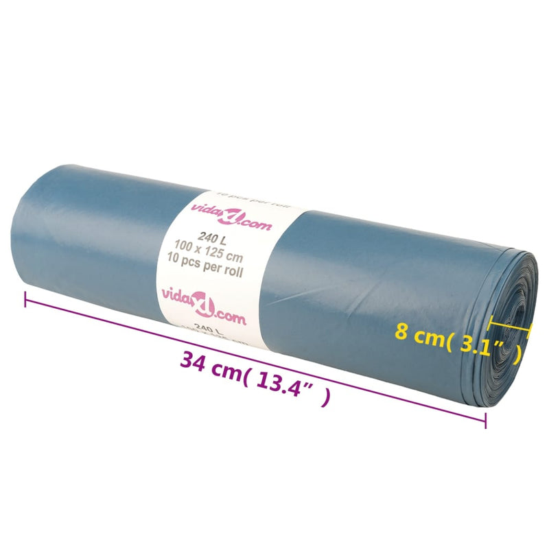 vidaXL Sacchetti per Cestini 100 pz Blu 240 L - Image 4 of 4