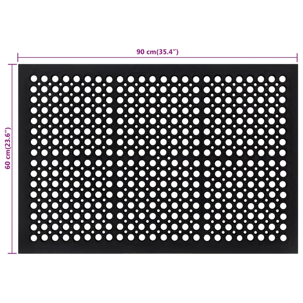vidaXL Zerbino Rettangolare 60x90 cm in Gomma - Image 4 of 4