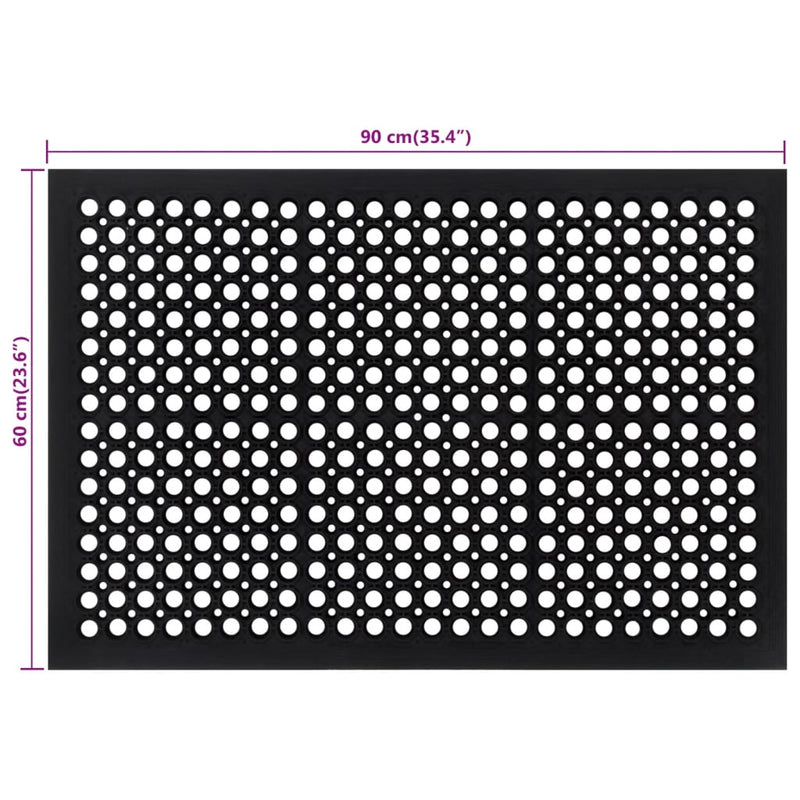 vidaXL Zerbino Rettangolare 60x90 cm in Gomma - Image 4 of 4