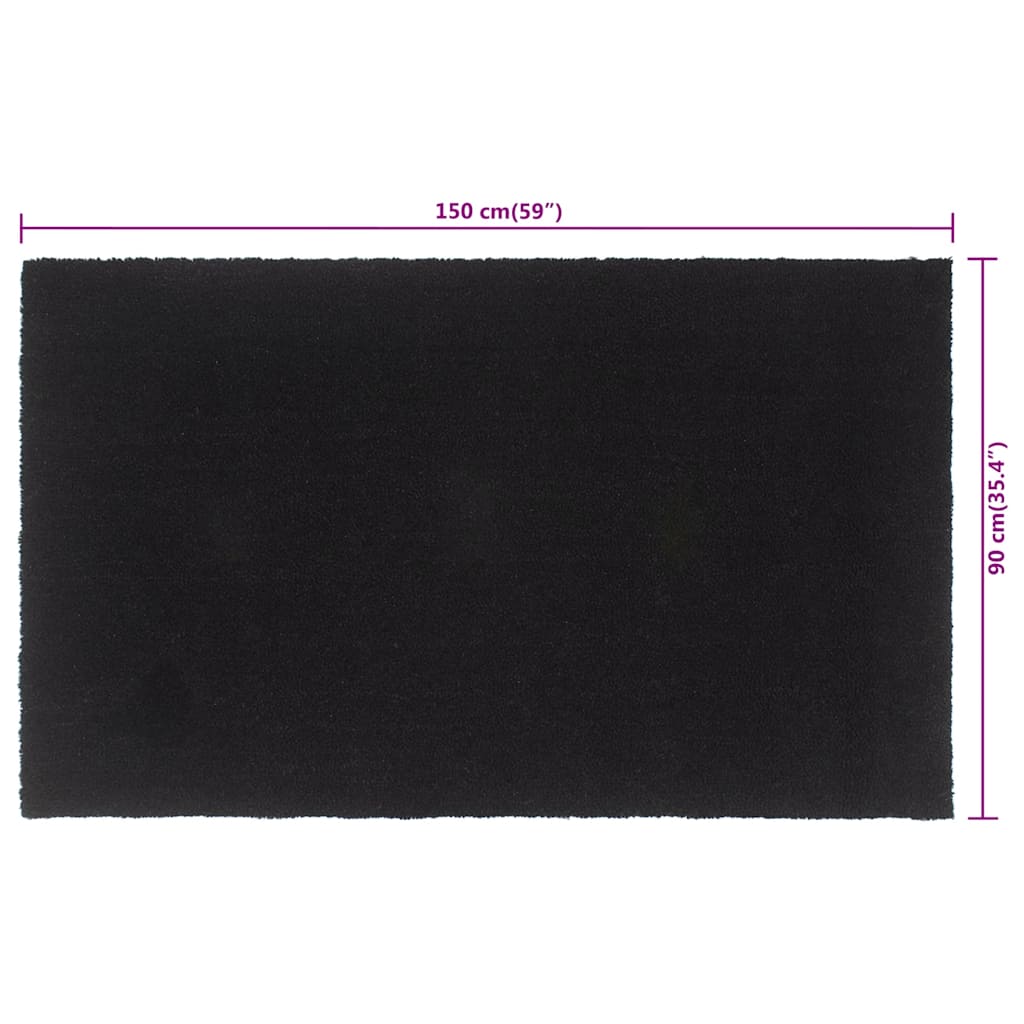 vidaXL Zerbino Nero 90x150 cm Fibra di Cocco - Image 5 of 5