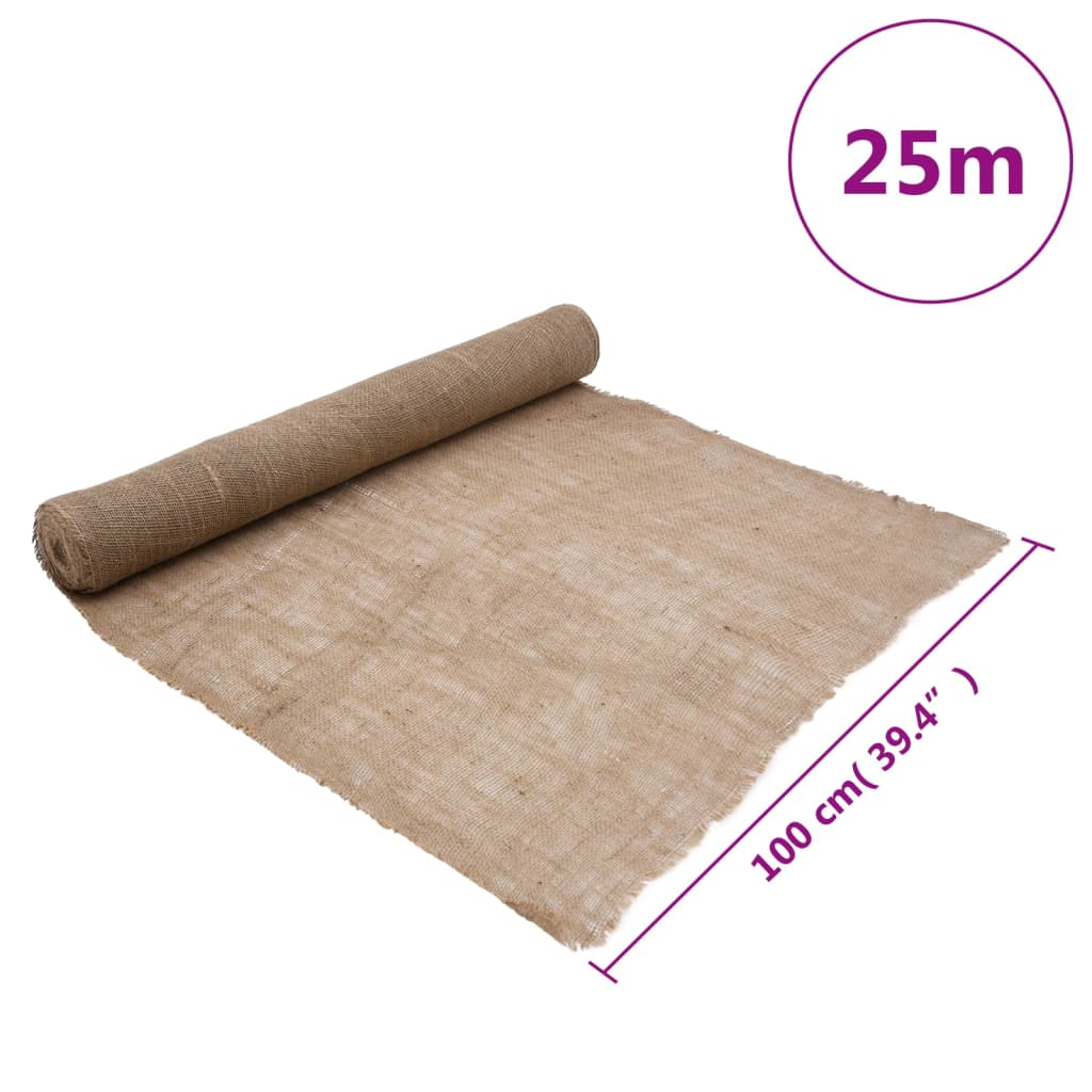 vidaXL 100% Jute Roll 200 gsm 1x25 m Natural - Image 7 of 7