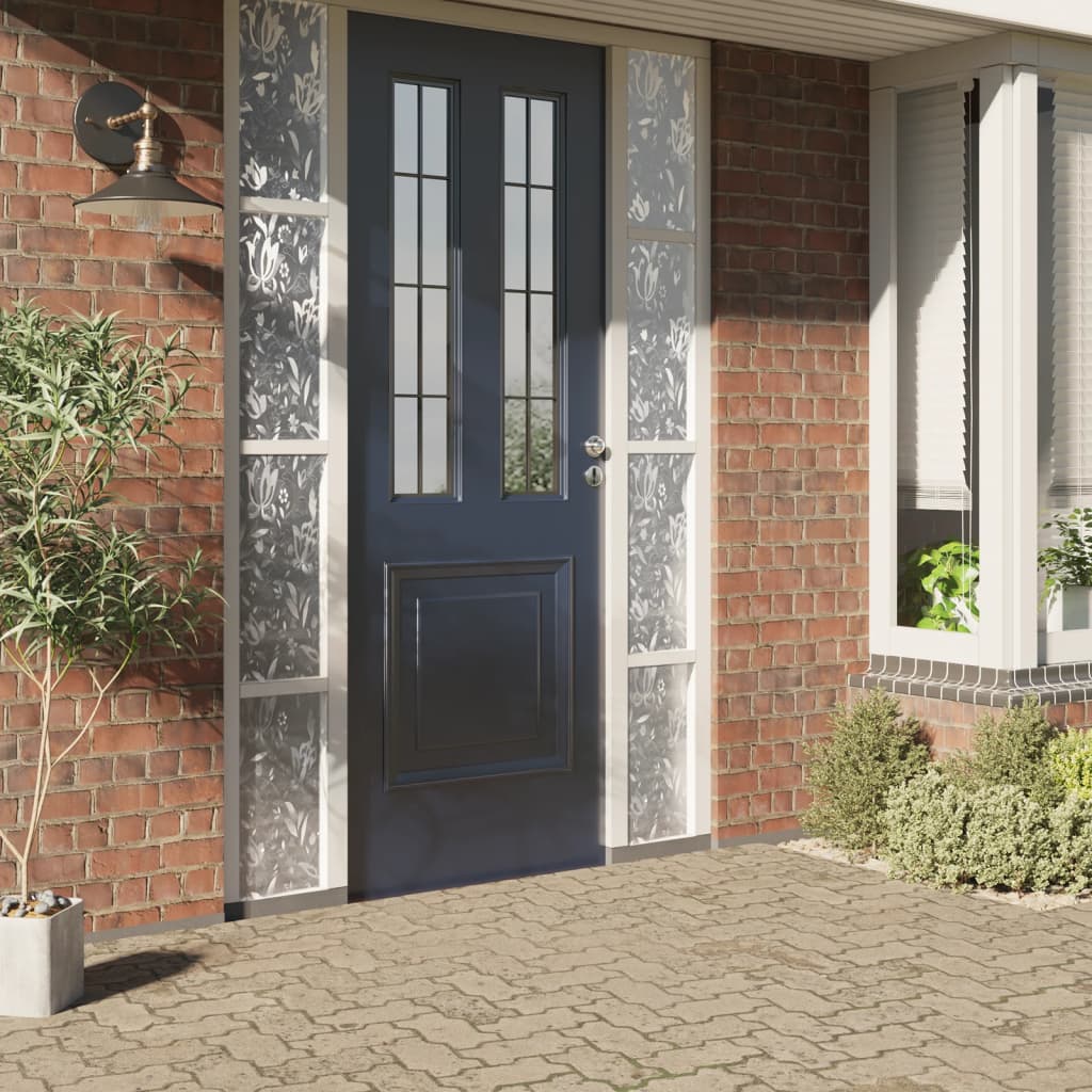 vidaXL Pellicola per Finestra Smerigliata Statica PVC 90x500 cm Motivo Floreale Trasparente - Image 2 of 12