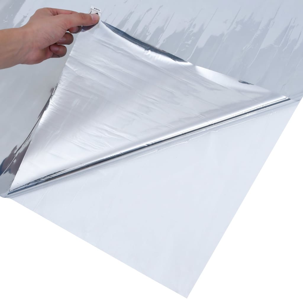 vidaXL Pellicola Solare Statica Riflettente Argento 45x2000 cm PVC - Image 3 of 5