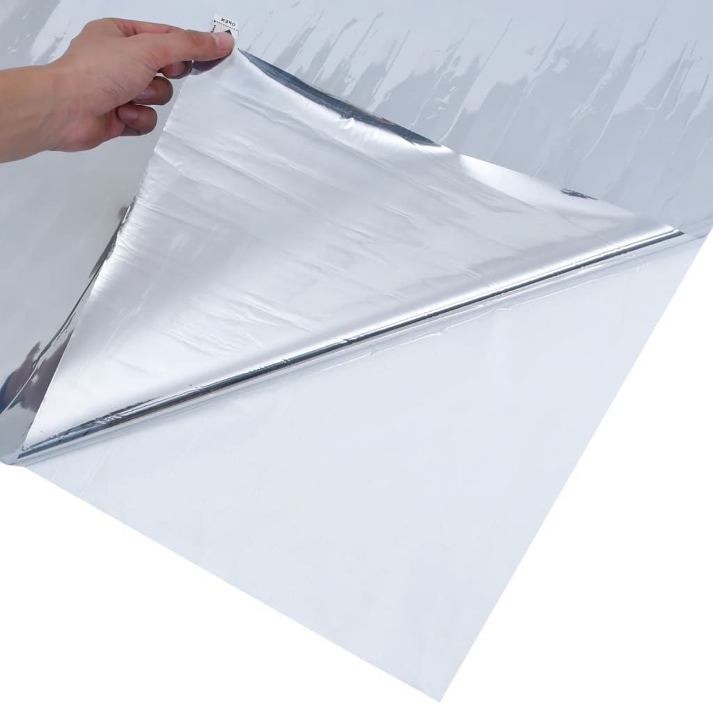 vidaXL Pellicola Solare Statica Riflettente Argento 90x1000 cm PVC - Image 3 of 5