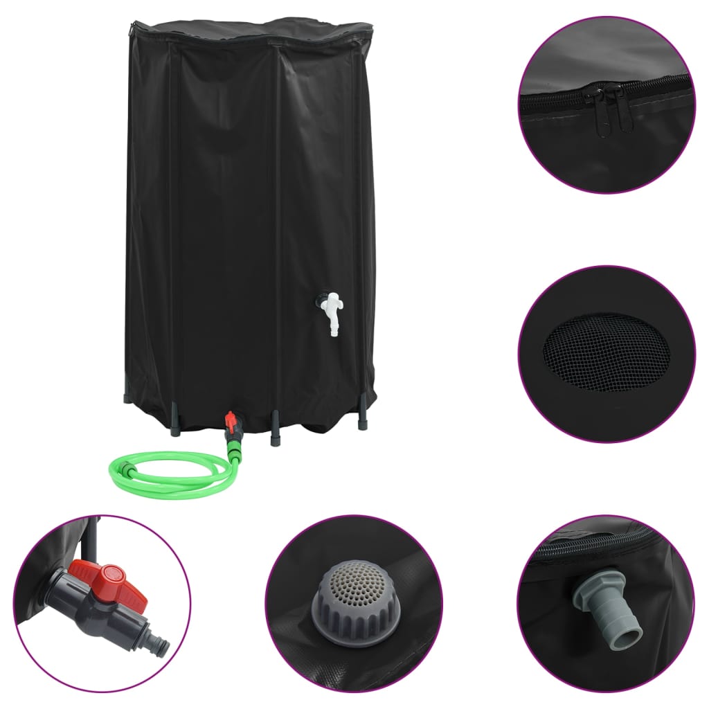vidaXL Depósito de Agua con Grifo Plegable de PVC de 500 L - Image 45 of 240