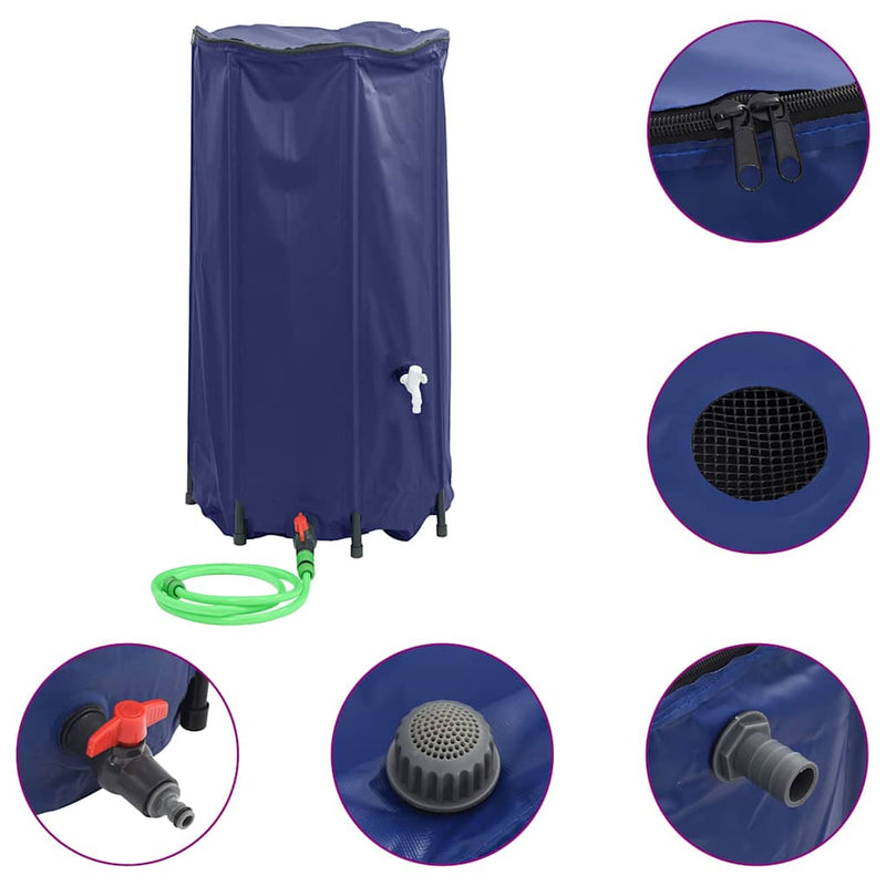 Serbatoio Acqua Pieghevole 250 L in PVC 60×92 cm Blu - Image 2 of 10