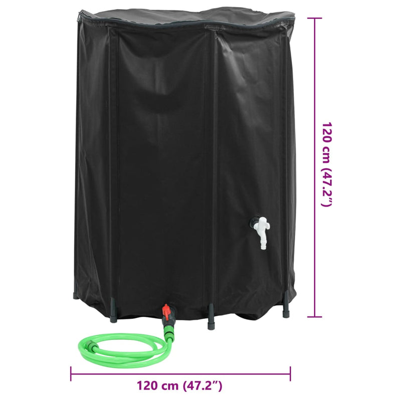 Serbatoio Acqua Pieghevole 1350 L in PVC Ø 120×120 cm Nero - Image 25 of 40