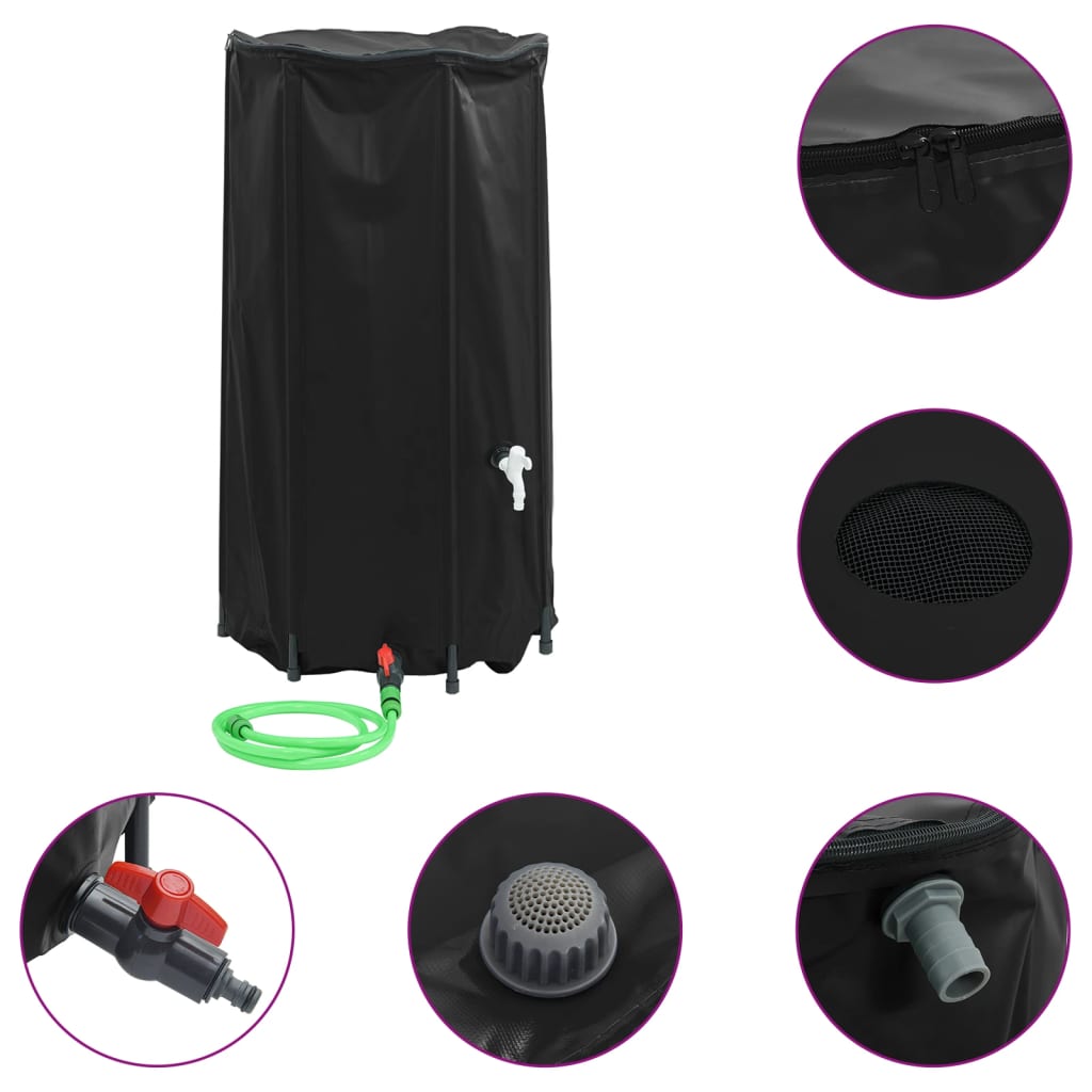 vidaXL Depósito de Agua con Grifo Plegable de PVC de 500 L - Image 50 of 240