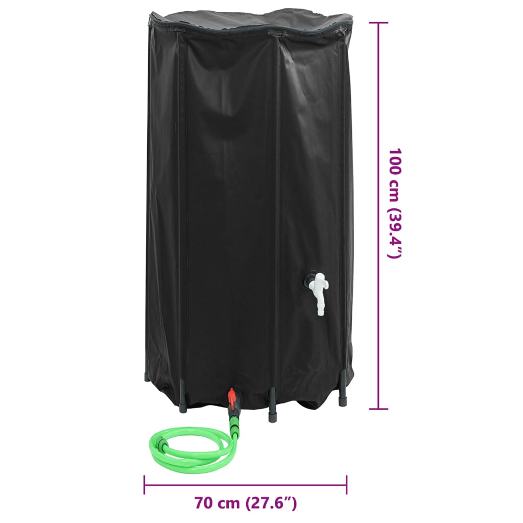 Serbatoio Acqua Pieghevole in PVC 380 L Nero - Image 9 of 10