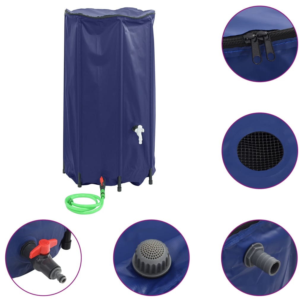 vidaXL Depósito de Agua con Grifo Plegable de PVC de 500 L - Image 51 of 240