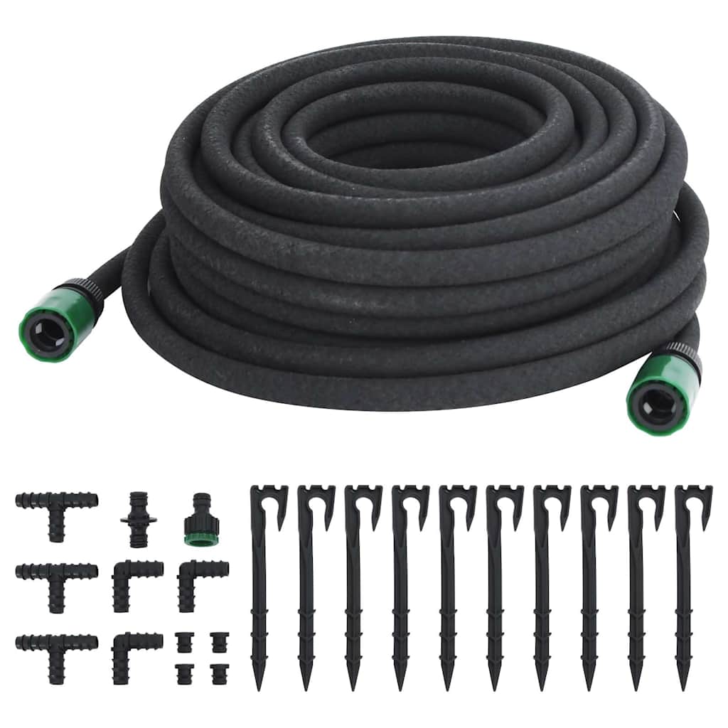vidaXL Tubo di Irrigazione da Giardino Nero 0,6" 25 m in Gomma - Image 1 of 13