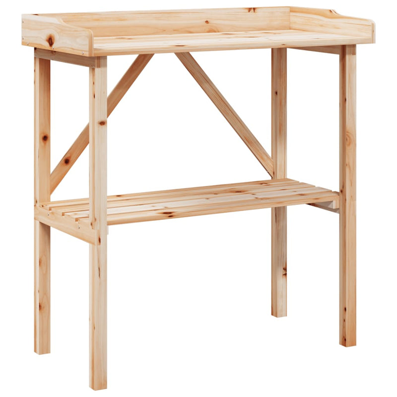 Tavolo Porta Piante Legno Massello Abete 78x38x82,5cm Marrone - immagine 3 | SolPatio - Image 3 of 16