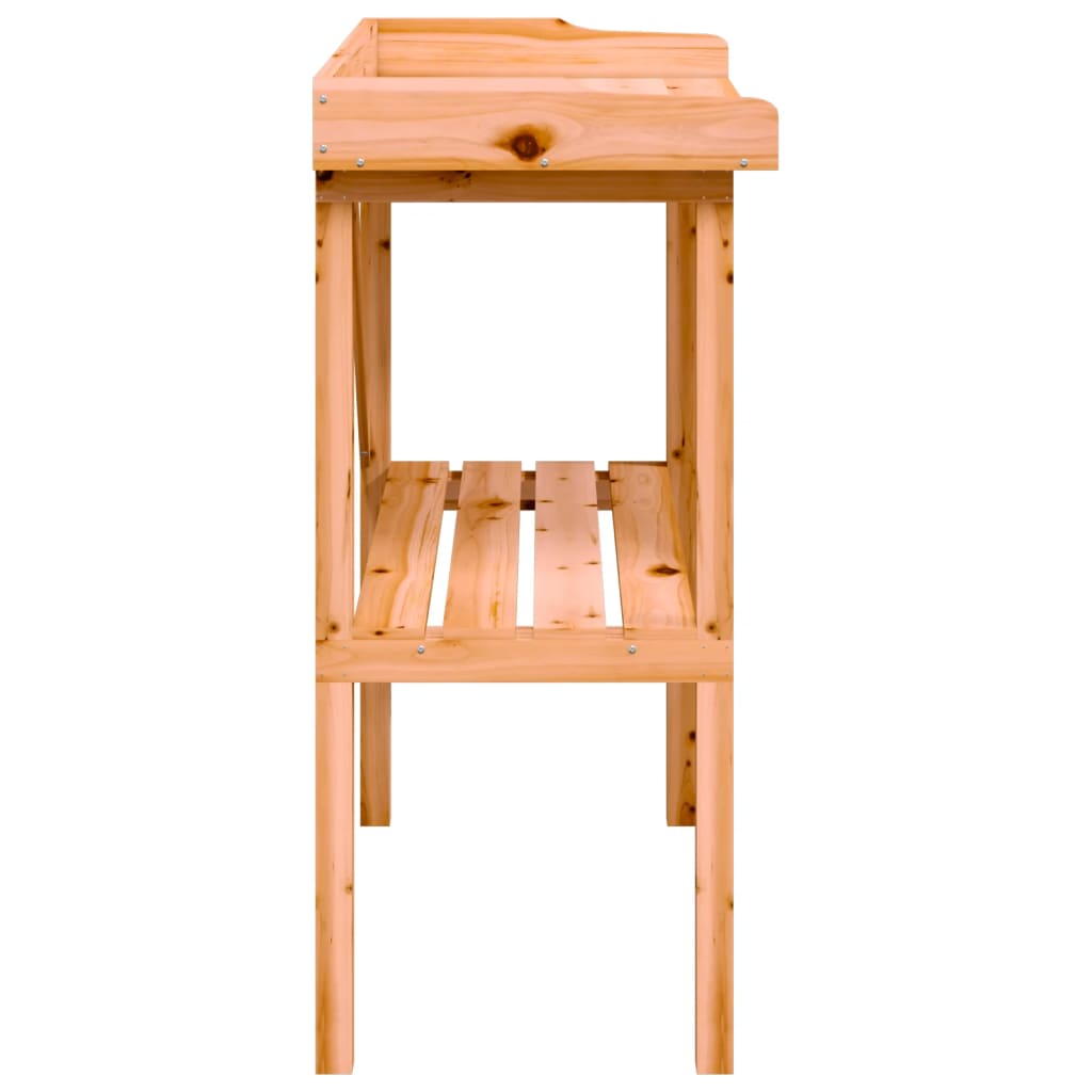 vidaXL Solid Fir Wood Plant Table with Shelf, 78x38x82.5cm, Brown - Image 8 of 16
