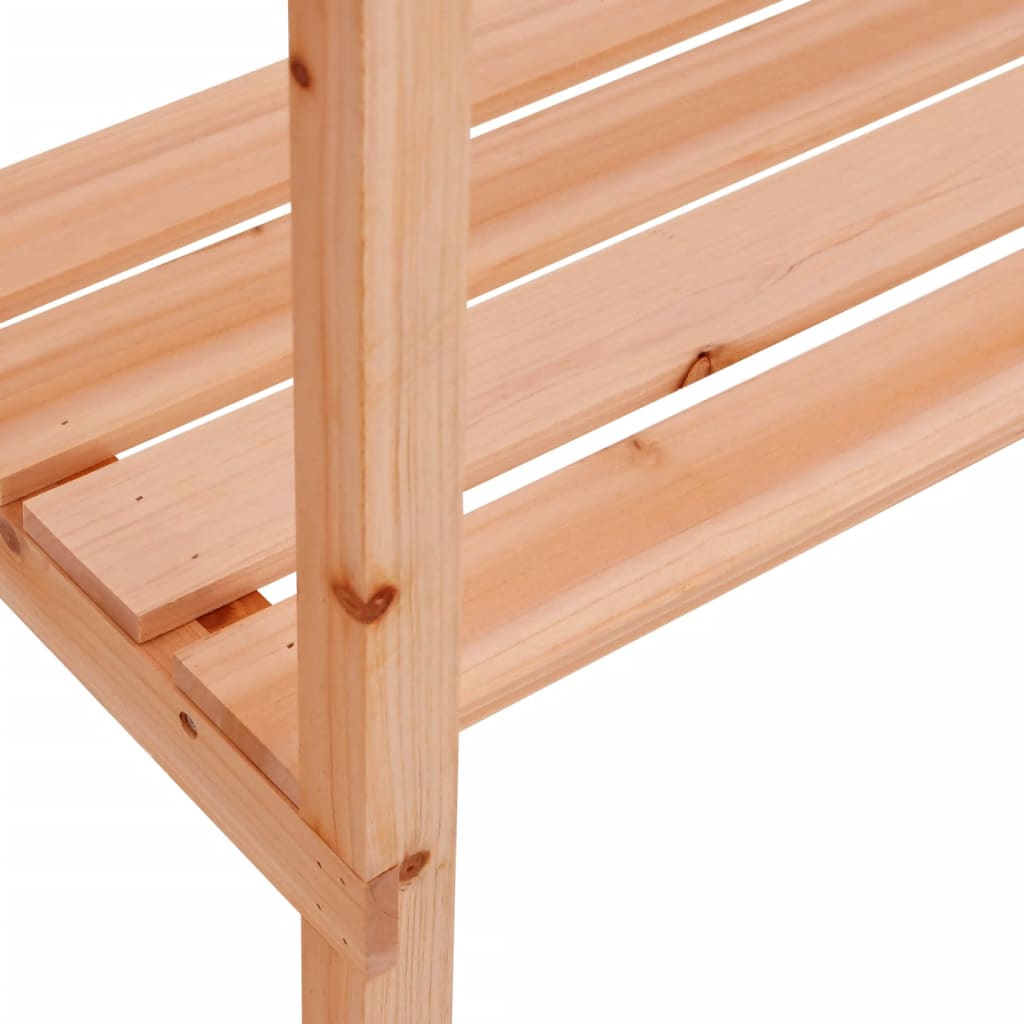 vidaXL Solid Fir Wood Plant Table with Shelf, 78x38x82.5cm, Brown - Image 13 of 16