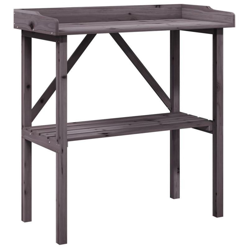 vidaXL Plant Table Solid Fir Wood 78 x 38 x 82.5 cm Grey - Image 4 of 16