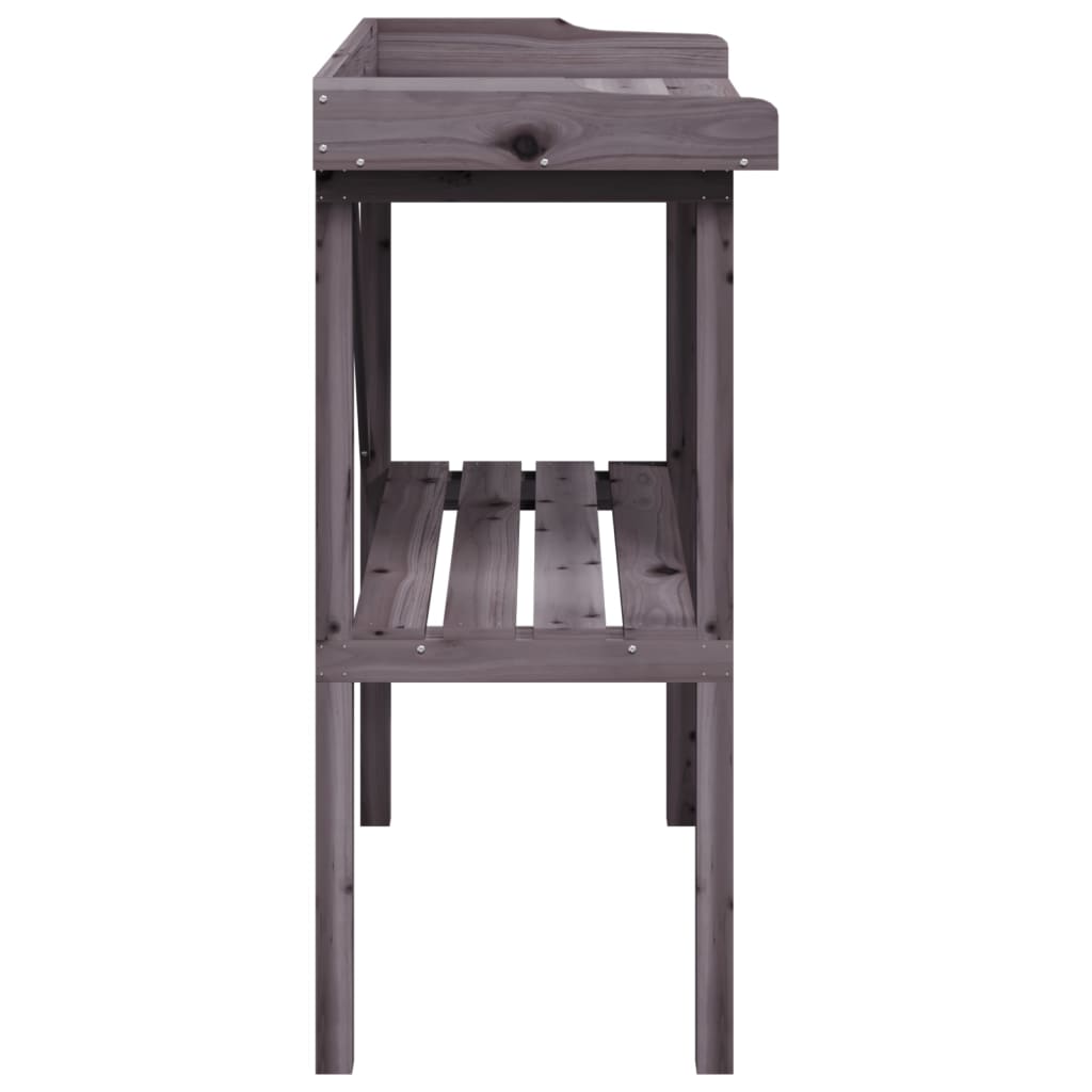 vidaXL Plant Table Solid Fir Wood 78 x 38 x 82.5 cm Grey - Image 8 of 16