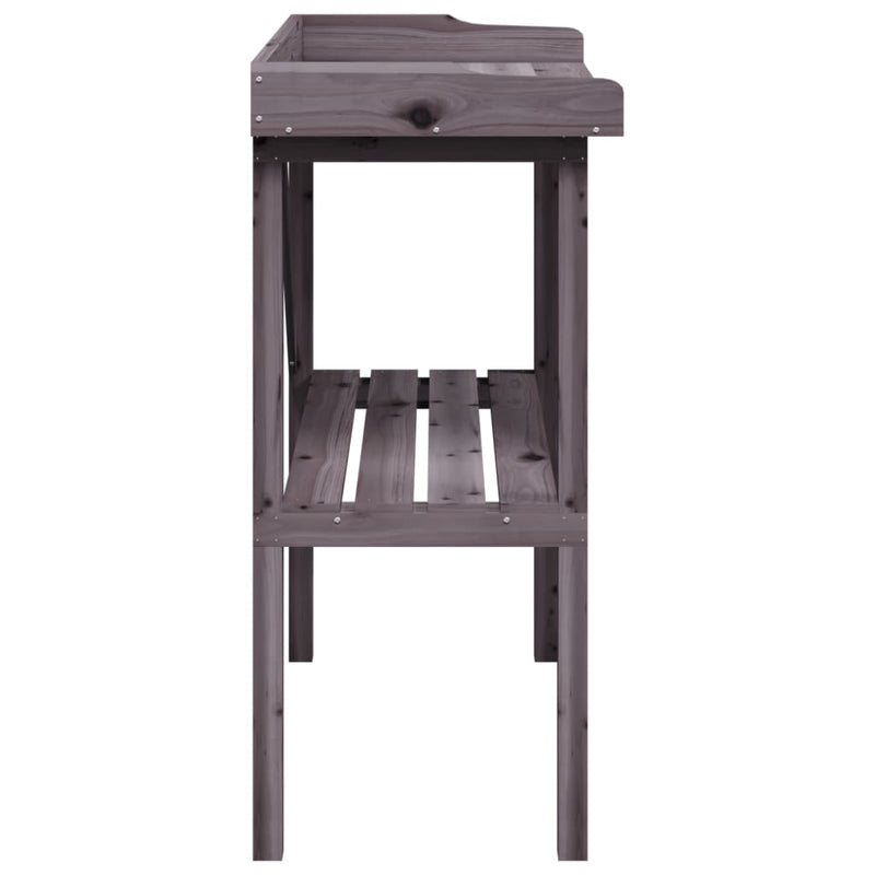 vidaXL Plant Table Solid Fir Wood 78 x 38 x 82.5 cm Grey - Image 8 of 16