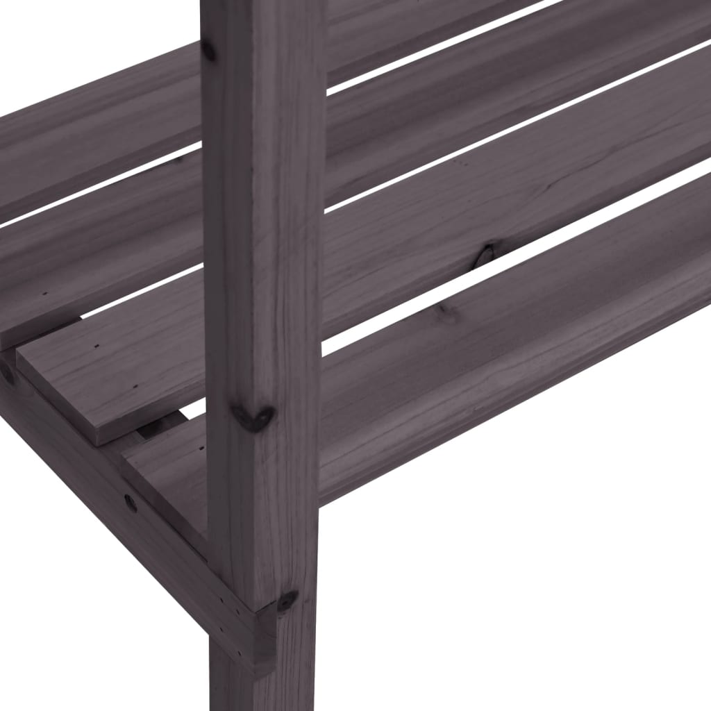 vidaXL Plant Table Solid Fir Wood 78 x 38 x 82.5 cm Grey - Image 13 of 16