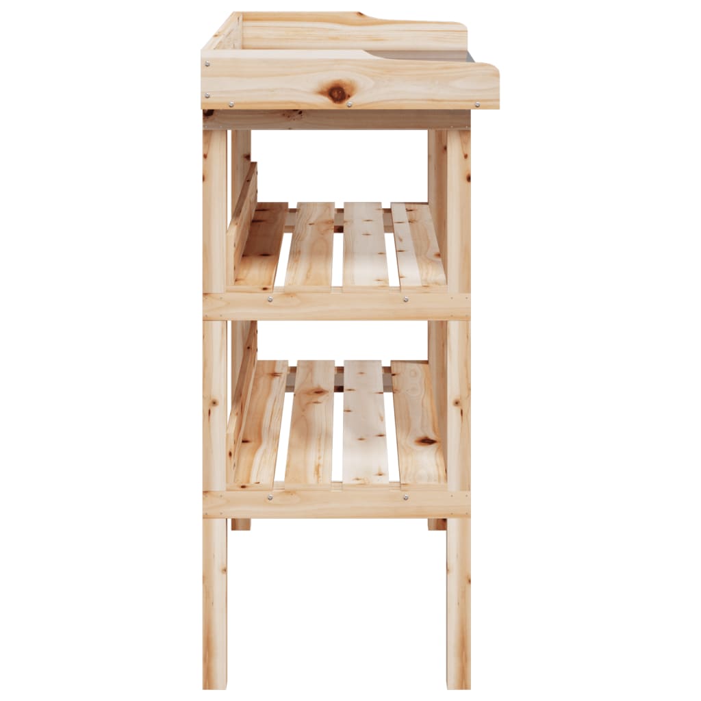 vidaXL Tavolo Piante con Ripiani 78x38x,82,5cm Legno Massello Abete - Image 4 of 8