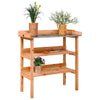 vidaXL Tavolo Piante con Ripiani Marrone 78x38x,82,5cm Massello Abete - Image 1 of 8