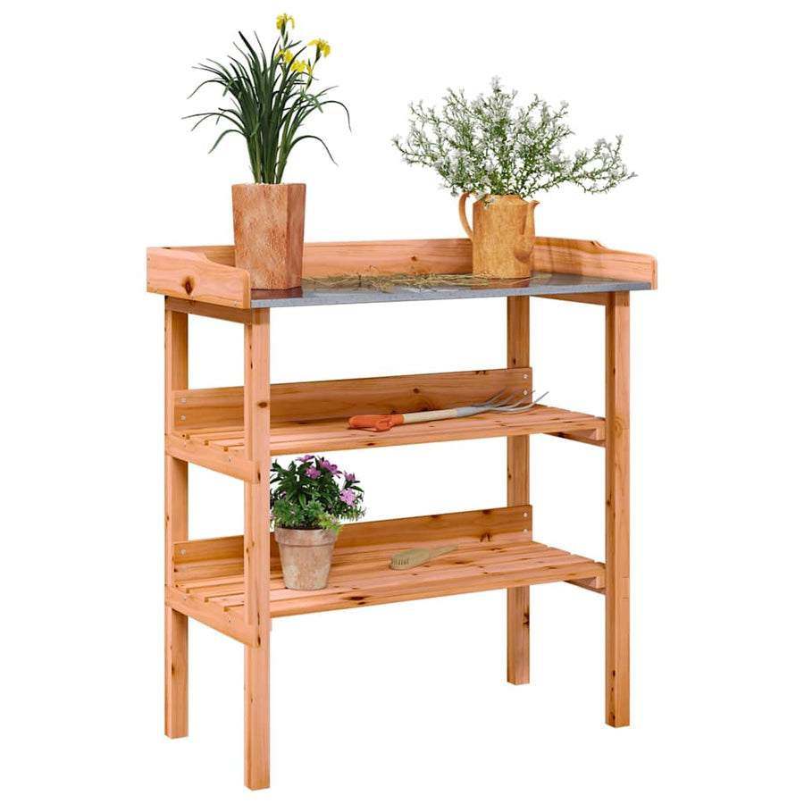 Tavolo Piante con Ripiani Marrone 78x38x,82,5cm Massello Abete - immagine 1 | SolPatio