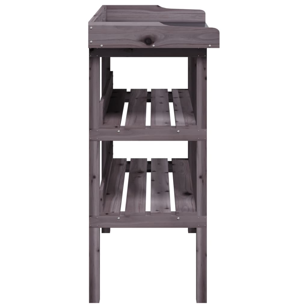 Tavolo Piante Ripiani Legno Massello Abete e Zinco 78×38×82,5 cm Grigio - Image 4 of 8