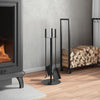 Set di Attrezzi per Camino vidaXL 4 Pezzi in Acciaio - Nero (22x59 cm) - Image 3 of 9