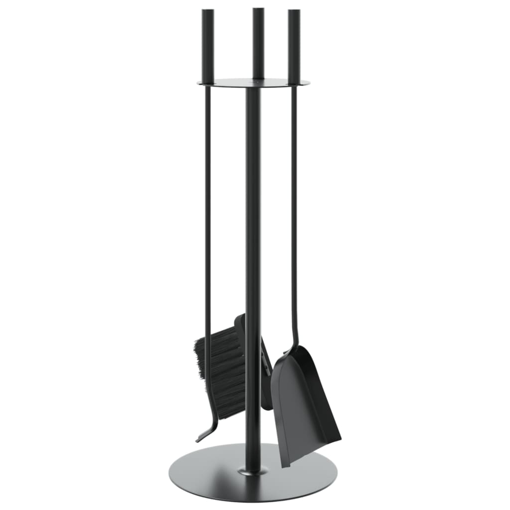 Set di Attrezzi per Camino vidaXL 4 Pezzi in Acciaio - Nero (22x59 cm) - Image 4 of 9