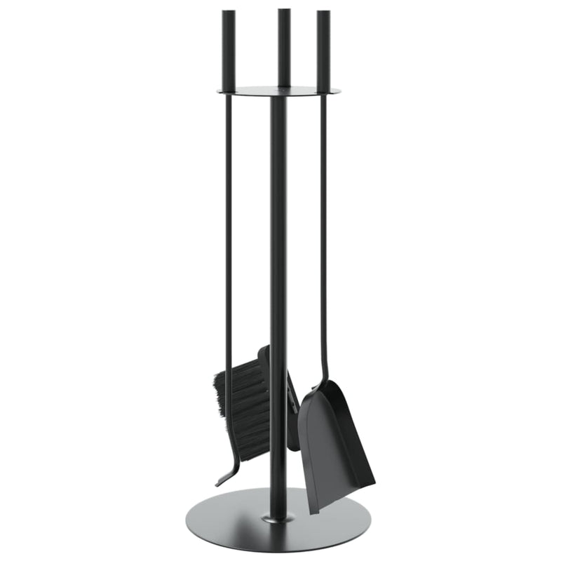 Set di Attrezzi per Camino vidaXL 4 Pezzi in Acciaio - Nero (22x59 cm) - Image 4 of 9