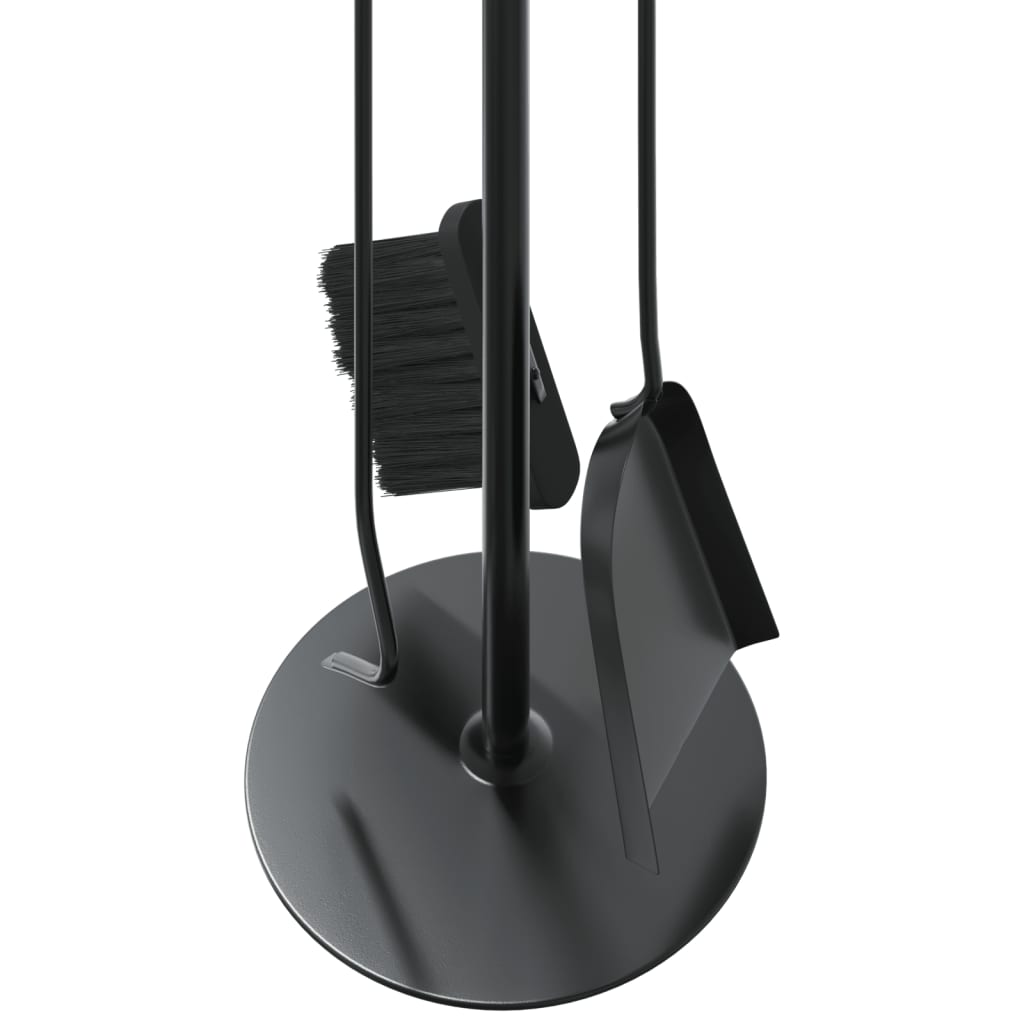 Set di Attrezzi per Camino vidaXL 4 Pezzi in Acciaio - Nero (22x59 cm) - Image 7 of 9