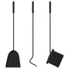 Set di Attrezzi per Camino vidaXL 4 Pezzi in Acciaio - Nero (22x59 cm) - Image 8 of 9