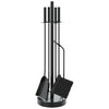 vidaXL Set Attrezzi per Camino in Acciaio 5 Pezzi 18x66 cm Nero - Image 3 of 18