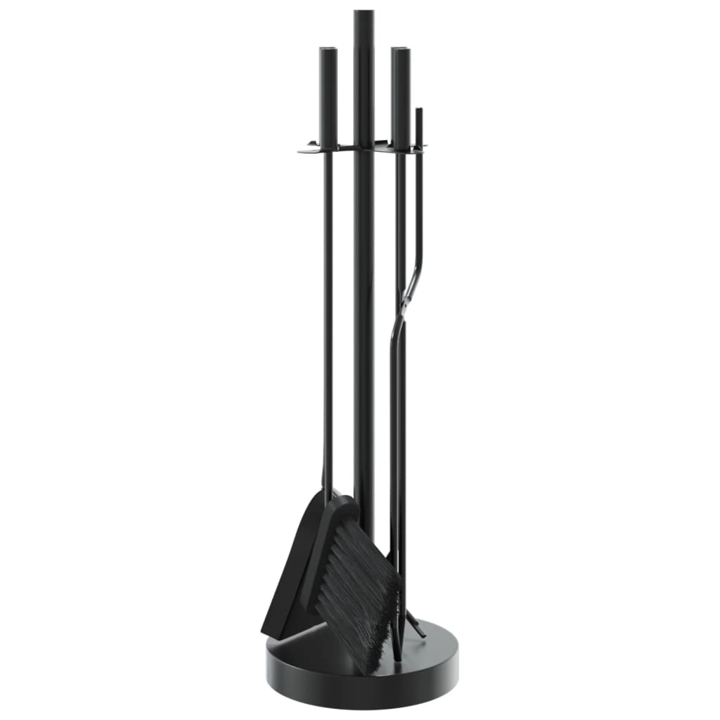 vidaXL Set Attrezzi per Camino in Acciaio 5 Pezzi 18x66 cm Nero - Image 8 of 18