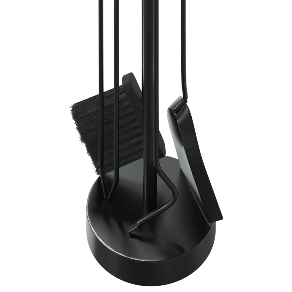 vidaXL Set Attrezzi per Camino in Acciaio 5 Pezzi 18x66 cm Nero - Image 14 of 18