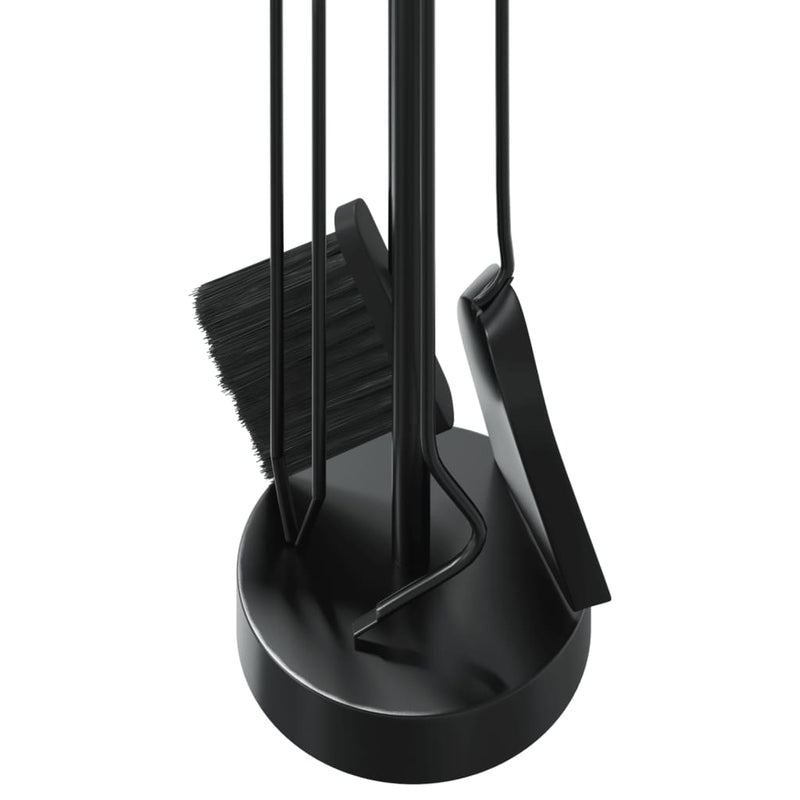 vidaXL Set Attrezzi per Camino in Acciaio 5 Pezzi 18x66 cm Nero - Image 14 of 18