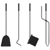 vidaXL Set Attrezzi per Camino in Acciaio 5 Pezzi 18x66 cm Nero - Image 16 of 18