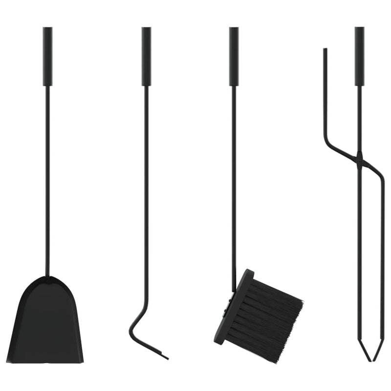 vidaXL Set Attrezzi per Camino in Acciaio 5 Pezzi 18x66 cm Nero - Image 16 of 18