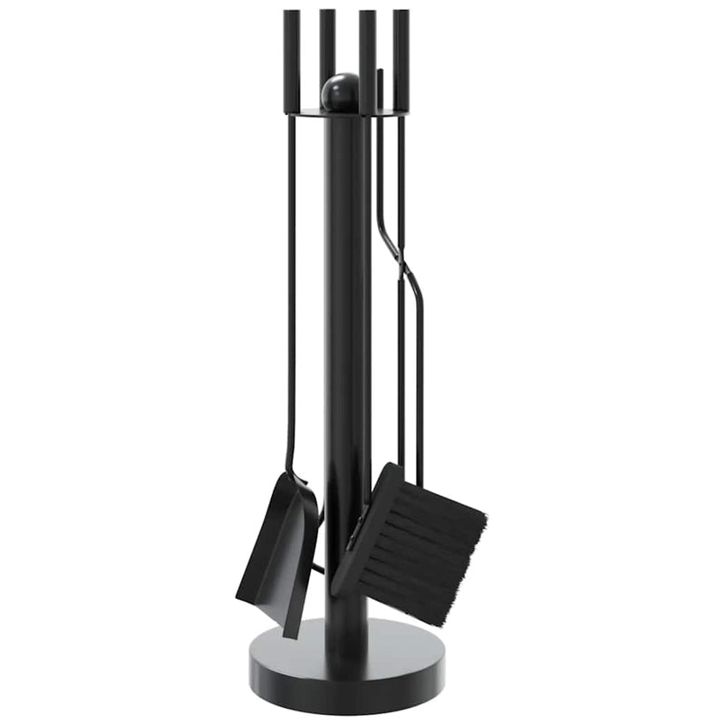 vidaXL Set Attrezzi per Camino in Acciaio 5 Pezzi 18x66 cm Nero - Image 4 of 18