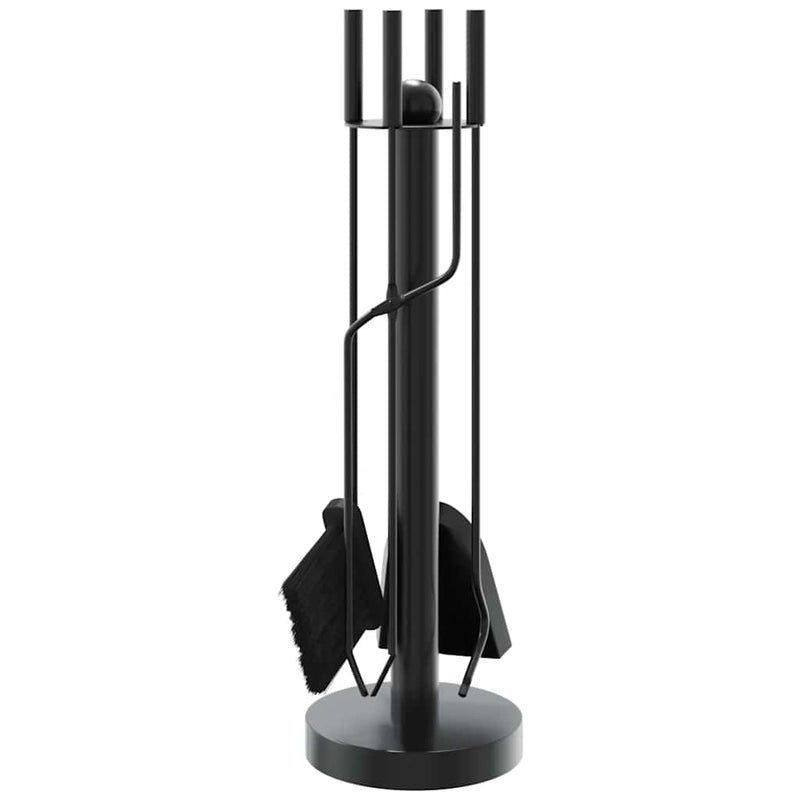 vidaXL Set Attrezzi per Camino in Acciaio 5 Pezzi 18x66 cm Nero - Image 10 of 18