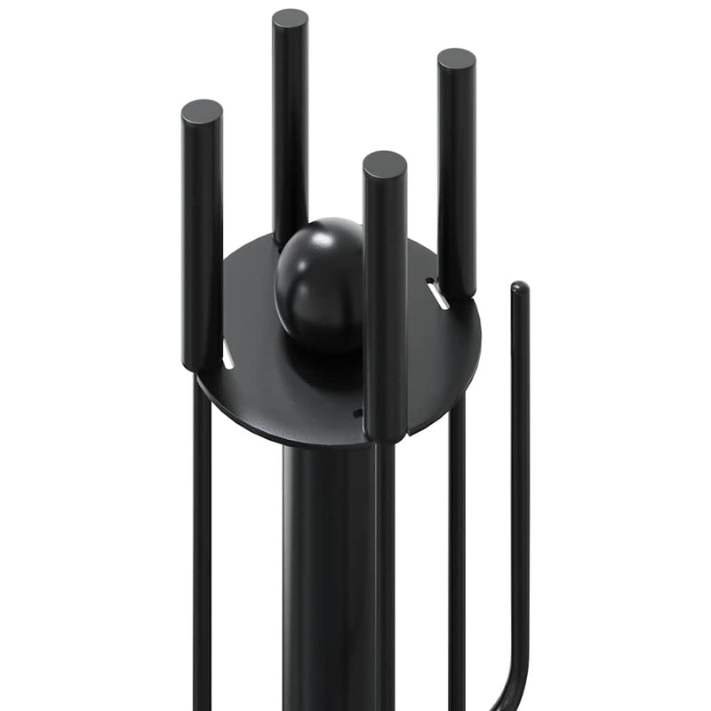 vidaXL Set Attrezzi per Camino in Acciaio 5 Pezzi 18x66 cm Nero - Image 11 of 18