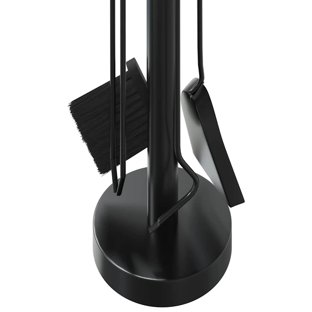 vidaXL Set Attrezzi per Camino in Acciaio 5 Pezzi 18x66 cm Nero - Image 13 of 18